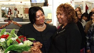 Maya Harris and Delores White meet a month after the incident. Maya Harris and Delores White meet a month after the incident.