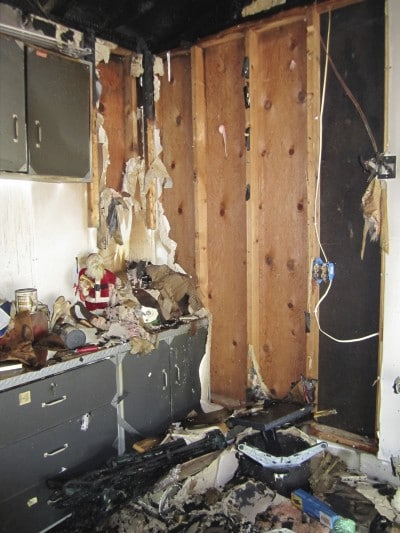 Fire damage in the Steffens family home. Fire damage in the Steffens family home.