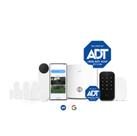 ADT Home Security package including window sensors, security camera, base and smart locks 