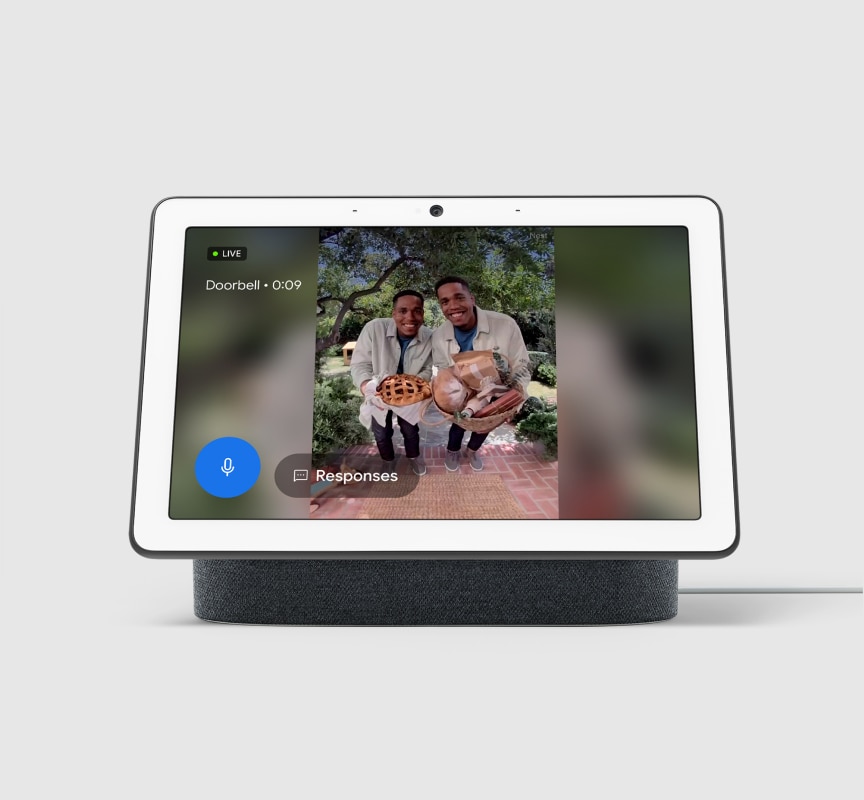 Charcoal Google Nest Hub Max on a grey background Charcoal Google Nest Hub Max on a grey background