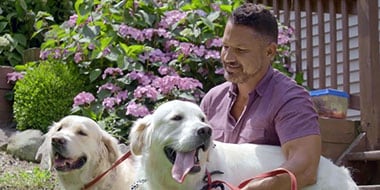 Richard Veyna and his fur babies.